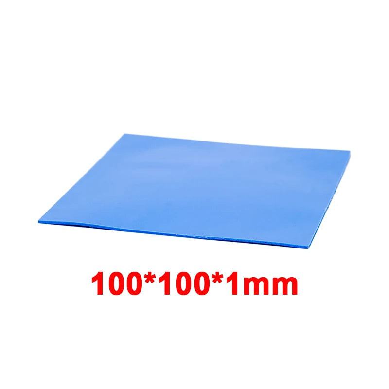 RGEEK 100 Pcs Blue 10mm*10mm GPU CPU Heatsink Cooling Conductivity 6.0 W Silicone Pad Processor Accessories Thermal Pad