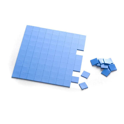 RGEEK 100 Pcs Blue 10mm*10mm GPU CPU Heatsink Cooling Conductivity 6.0 W Silicone Pad Processor Accessories Thermal Pad