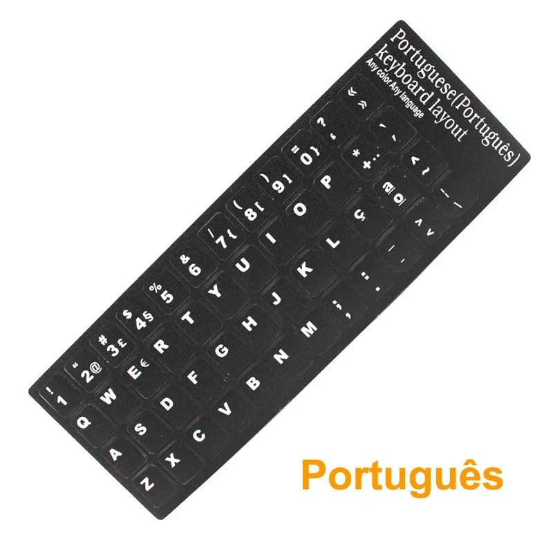 Russian French English Arabic Spanish Portuguese Hebrew Keyboard Stickers Letter Alphabet Layout Sticker For Laptop Desktop PC - PST PS Tradings