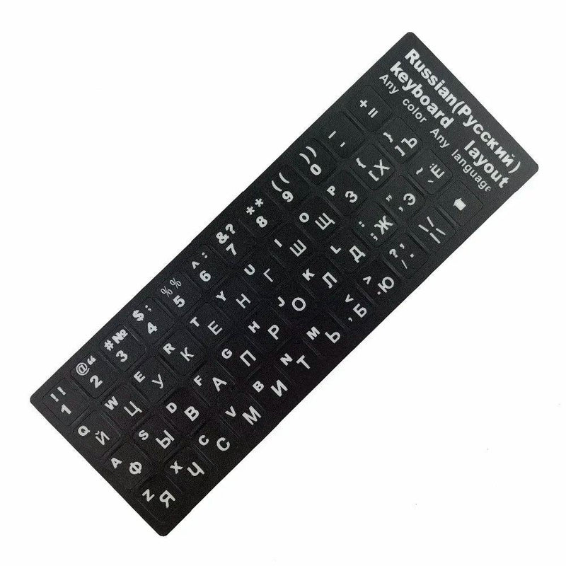 Russian French English Arabic Spanish Portuguese Hebrew Keyboard Stickers Letter Alphabet Layout Sticker For Laptop Desktop PC - PST PS Tradings