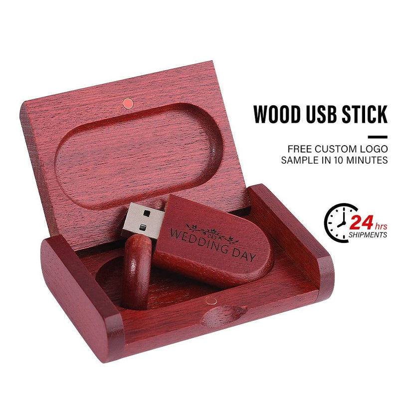 SHANDIAN Free LOGO Wooden + Box USB 2.0 Pen drive 4GB 16GB 32GB 64GB Flash Drive Memory stick wedding Photography Gift U Disk