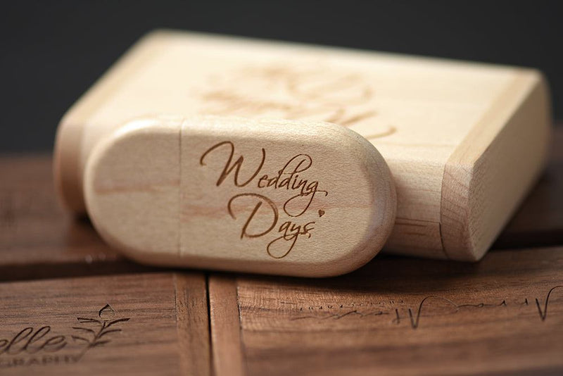 SHANDIAN Free LOGO Wooden + Box USB 2.0 Pen drive 4GB 16GB 32GB 64GB Flash Drive Memory stick wedding Photography Gift U Disk