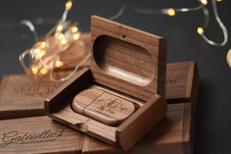 SHANDIAN Free LOGO Wooden + Box USB 2.0 Pen drive 4GB 16GB 32GB 64GB Flash Drive Memory stick wedding Photography Gift U Disk