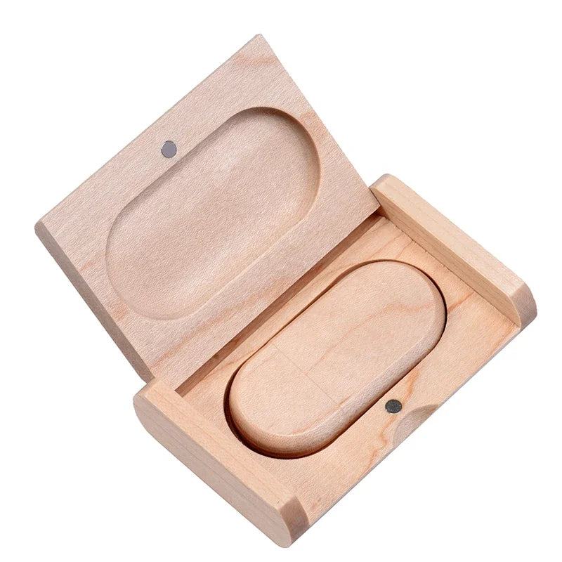 SHANDIAN Free LOGO Wooden + Box USB 2.0 Pen drive 4GB 16GB 32GB 64GB Flash Drive Memory stick wedding Photography Gift U Disk