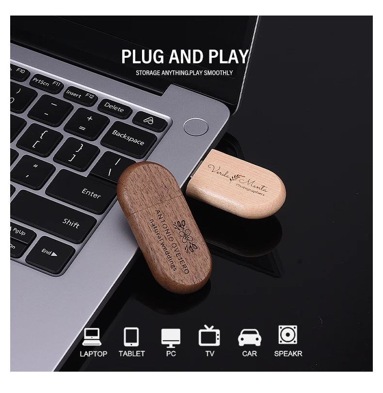 SHANDIAN Free LOGO Wooden + Box USB 2.0 Pen drive 4GB 16GB 32GB 64GB Flash Drive Memory stick wedding Photography Gift U Disk