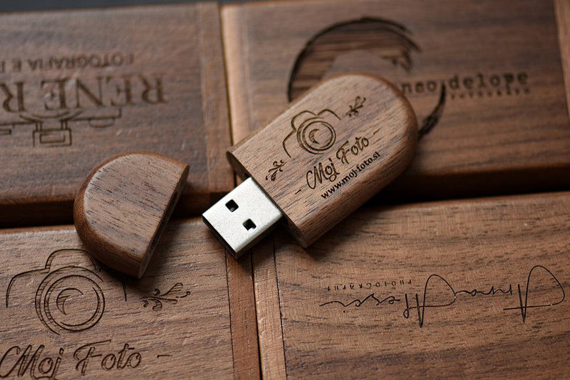 SHANDIAN Free LOGO Wooden + Box USB 2.0 Pen drive 4GB 16GB 32GB 64GB Flash Drive Memory stick wedding Photography Gift U Disk