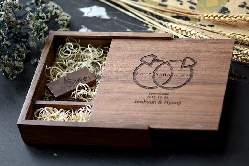 SHANDIAN Wood Album Style High Speed USB 3.0 4GB 8GB 16GB Fashion Gift 32GB 64GB USB+BOX Wedding Photography Free Custom LOGO - PST PS Tradings