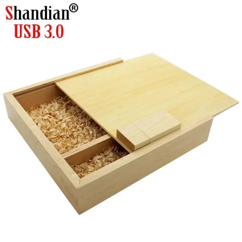 SHANDIAN Wood Album Style High Speed USB 3.0 4GB 8GB 16GB Fashion Gift 32GB 64GB USB+BOX Wedding Photography Free Custom LOGO - PST PS Tradings