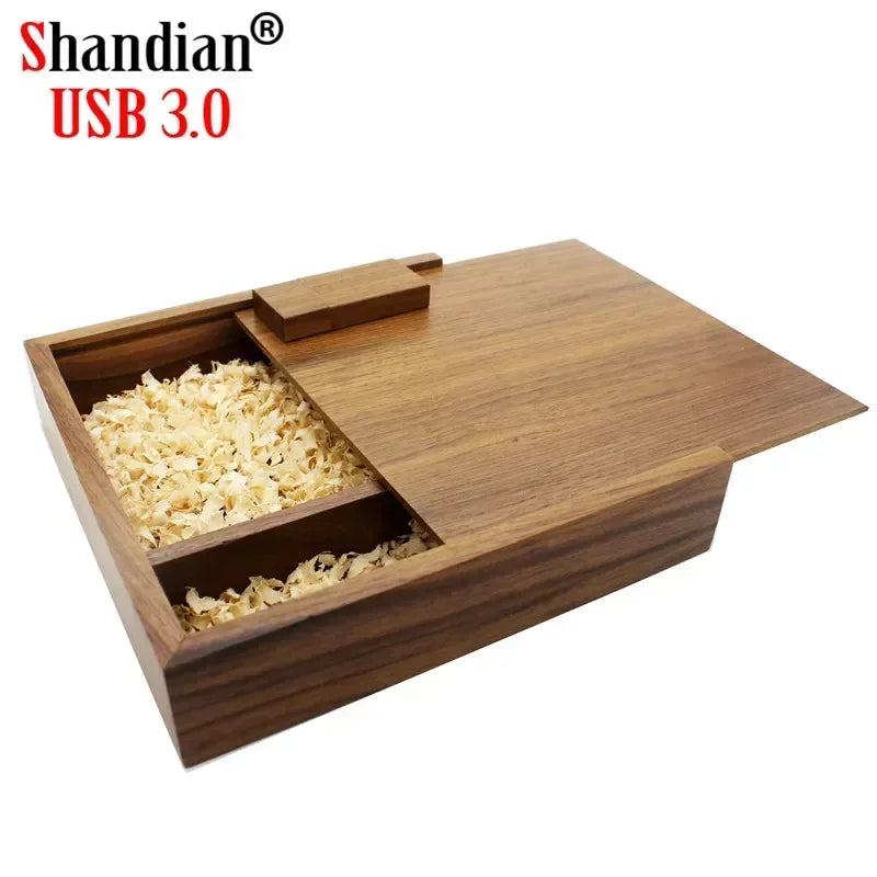 SHANDIAN Wood Album Style High Speed USB 3.0 4GB 8GB 16GB Fashion Gift 32GB 64GB USB+BOX Wedding Photography Free Custom LOGO - PST PS Tradings