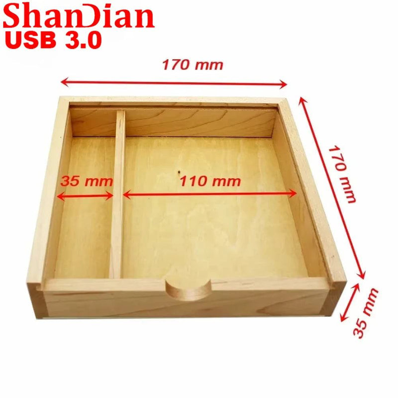 SHANDIAN Wood Album Style High Speed USB 3.0 4GB 8GB 16GB Fashion Gift 32GB 64GB USB+BOX Wedding Photography Free Custom LOGO - PST PS Tradings