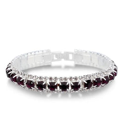 Silver Women Classic Jewelry Red Cubic Zircon Bracelet& Bangle present - PST PS Tradings