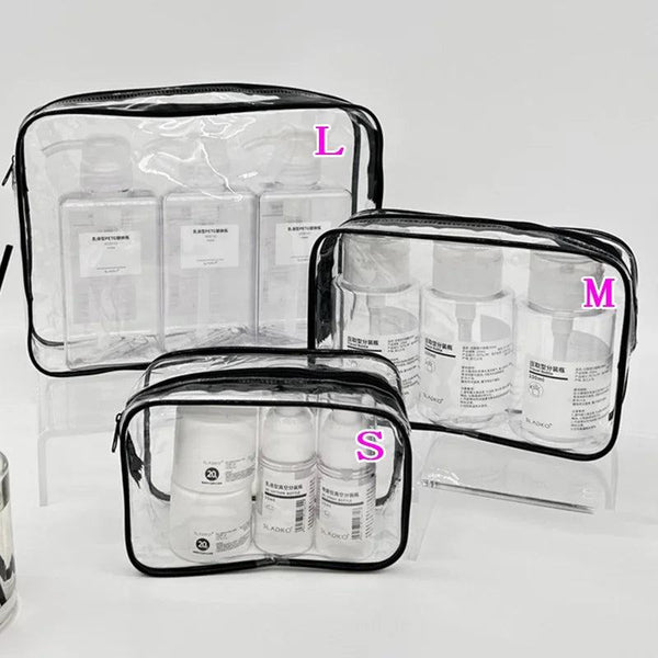 Simple Transparent Cosmetic Bag PVC Waterproof Clear Makeup Storage Case Travel Make Up Organizer Pouch Bath Toiletry Wash Bag - PST PS Tradings