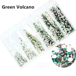 SS3-SS10 1200pcs Mix Sizes Pink/Green/Blue/White Opal Glass Nail Rhinestone Glitter Strass Nail Art Rhinestone Decorations