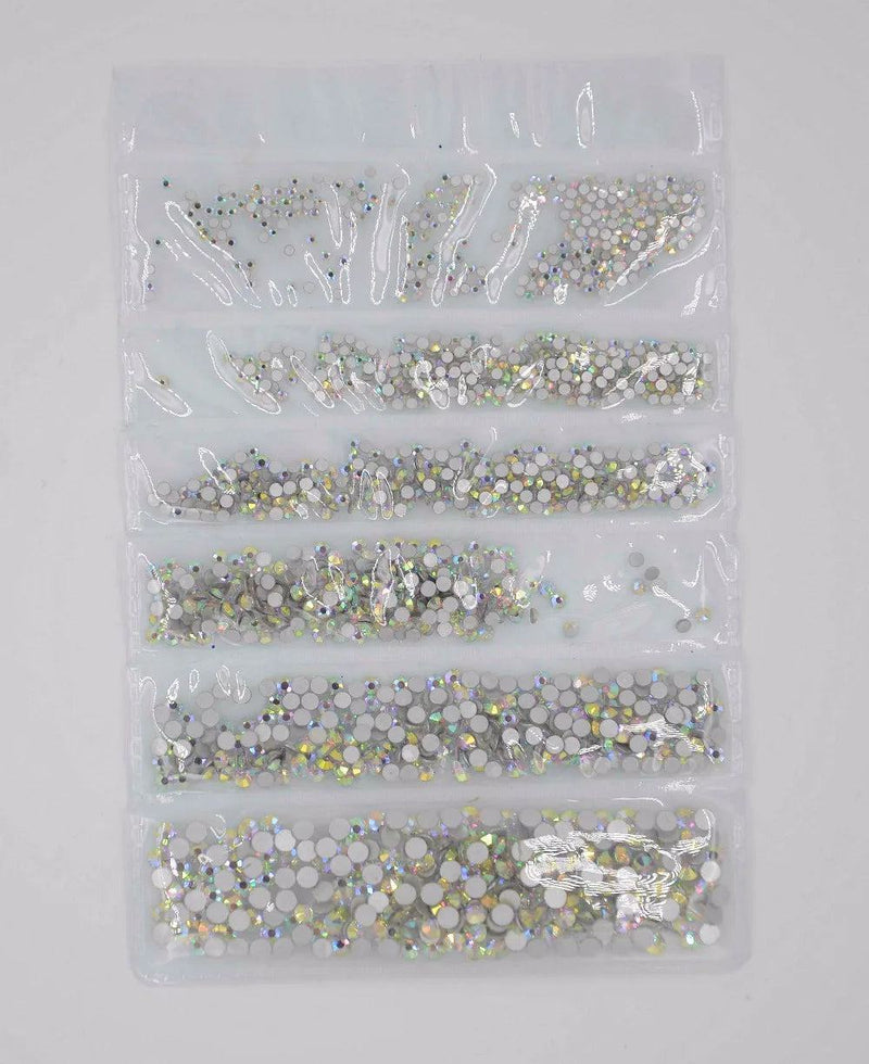 SS3-SS10 1200pcs Mix Sizes Pink/Green/Blue/White Opal Glass Nail Rhinestone Glitter Strass Nail Art Rhinestone Decorations