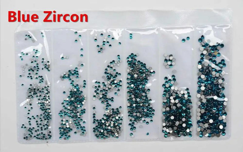 SS3-SS10 1200pcs Mix Sizes Pink/Green/Blue/White Opal Glass Nail Rhinestone Glitter Strass Nail Art Rhinestone Decorations