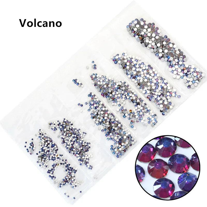 SS3-SS10 1200pcs Mix Sizes Pink/Green/Blue/White Opal Glass Nail Rhinestone Glitter Strass Nail Art Rhinestone Decorations