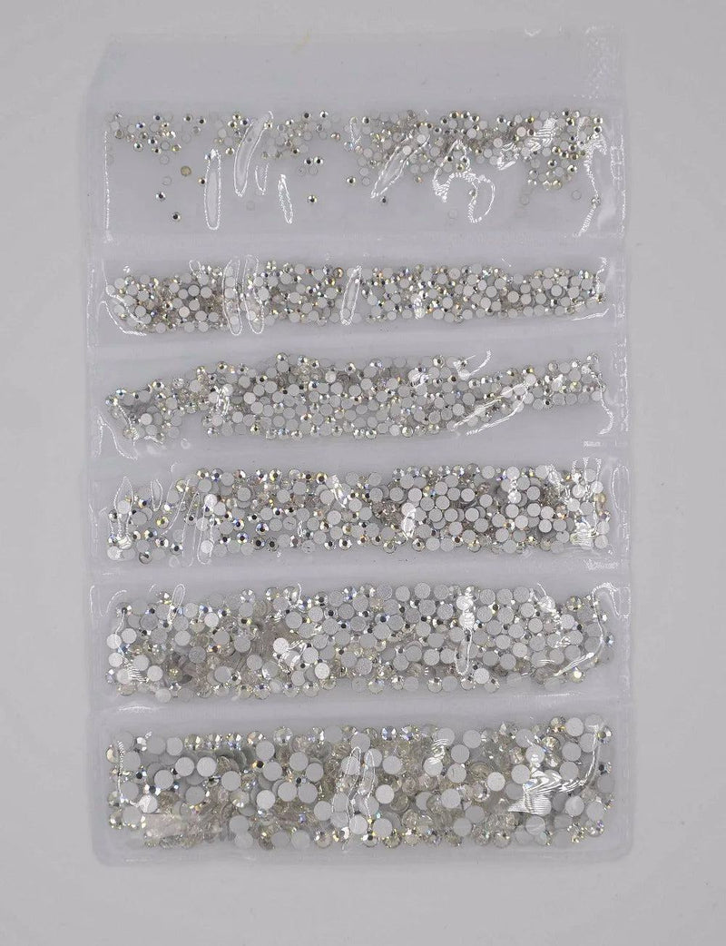 SS3-SS10 1200pcs Mix Sizes Pink/Green/Blue/White Opal Glass Nail Rhinestone Glitter Strass Nail Art Rhinestone Decorations