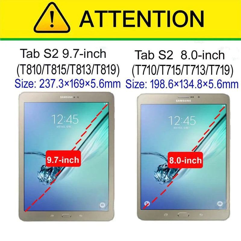 Tablet Case For Tab S2 9.7 SM-T810 T815 T813 T819 Cover - For Samsung Galaxy Tab S2 8.0 SM-T710 T715 T713 T719 Case +Screen Film - PST PS Tradings