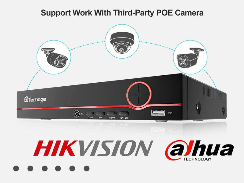 Techage H.265 8CH 4MP 5MP 8MP 1080P 4K POE NVR Two-way Audio Security Surveillance NVR Up to 16CH For POE IP Camera CCTV Video - Property & Safety Tradings