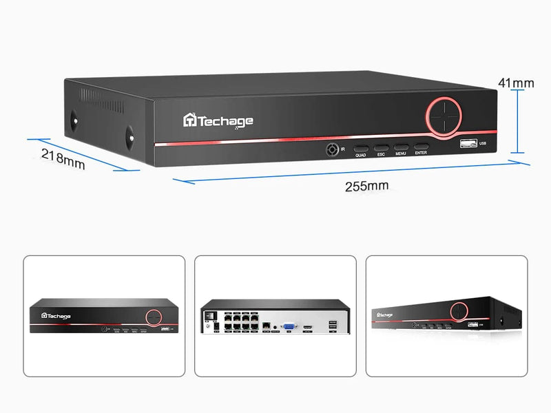 Techage H.265 8CH 4MP 5MP 8MP 1080P 4K POE NVR Two-way Audio Security Surveillance NVR Up to 16CH For POE IP Camera CCTV Video - Property & Safety Tradings