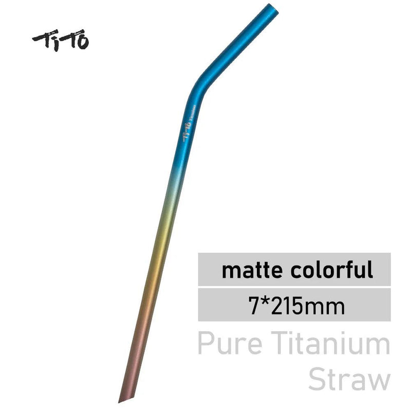 TiTo Titanium Straws With 1 Cleaner Brush Titanium Aolly Bend Straw Kitchen Outdoor Camping Drinking Gift Straws - PST PS Tradings