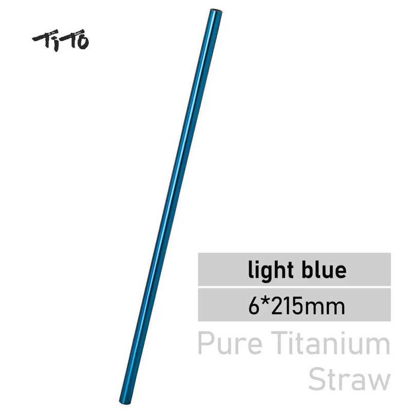 TiTo Titanium Straws With 1 Cleaner Brush Titanium Aolly Bend Straw Kitchen Outdoor Camping Drinking Gift Straws - PST PS Tradings