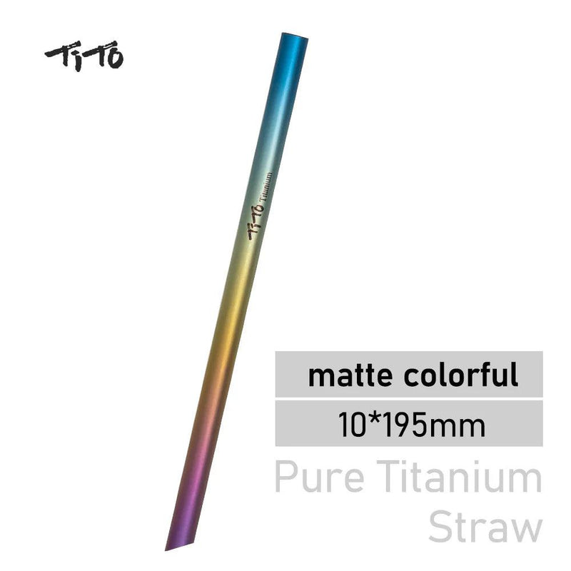 TiTo Titanium Straws With 1 Cleaner Brush Titanium Aolly Bend Straw Kitchen Outdoor Camping Drinking Gift Straws - PST PS Tradings