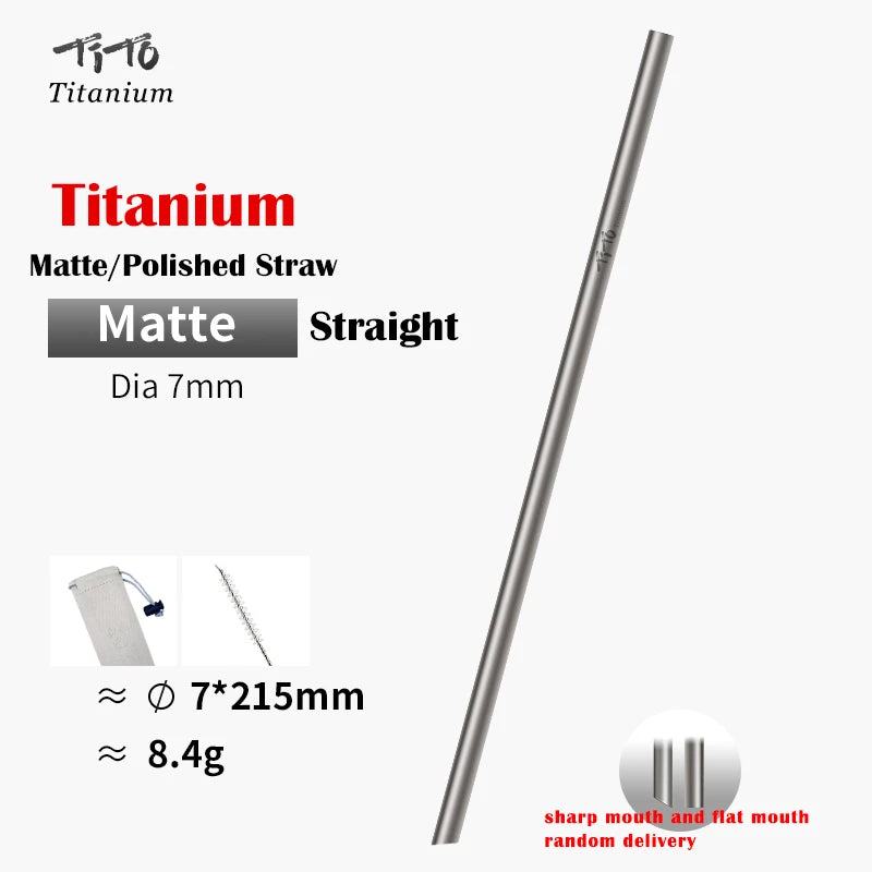 TiTo Titanium Straws With 1 Cleaner Brush Titanium Aolly Bend Straw Kitchen Outdoor Camping Drinking Gift Straws - PST PS Tradings