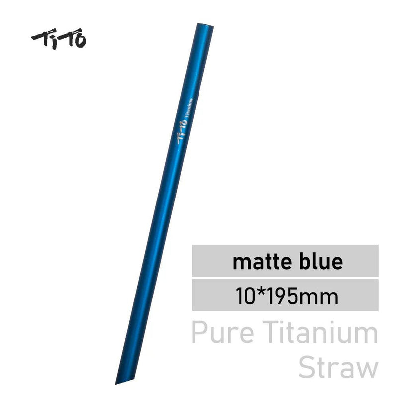 TiTo Titanium Straws With 1 Cleaner Brush Titanium Aolly Bend Straw Kitchen Outdoor Camping Drinking Gift Straws - PST PS Tradings