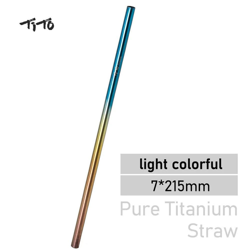 TiTo Titanium Straws With 1 Cleaner Brush Titanium Aolly Bend Straw Kitchen Outdoor Camping Drinking Gift Straws - PST PS Tradings