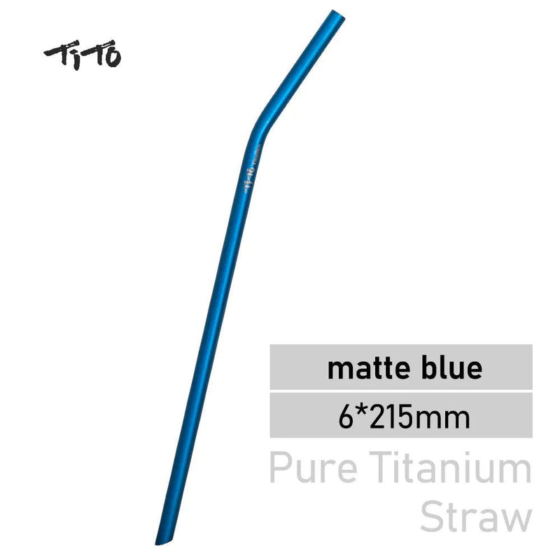 TiTo Titanium Straws With 1 Cleaner Brush Titanium Aolly Bend Straw Kitchen Outdoor Camping Drinking Gift Straws - PST PS Tradings