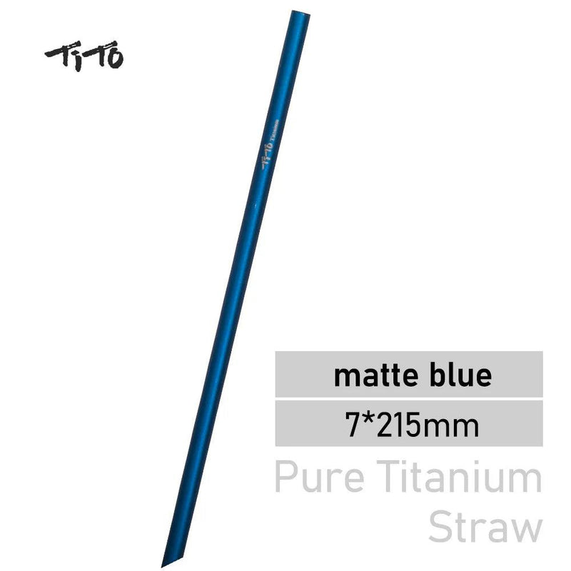 TiTo Titanium Straws With 1 Cleaner Brush Titanium Aolly Bend Straw Kitchen Outdoor Camping Drinking Gift Straws - PST PS Tradings