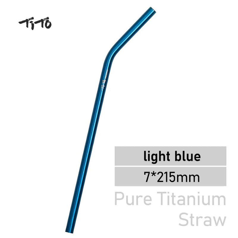 TiTo Titanium Straws With 1 Cleaner Brush Titanium Aolly Bend Straw Kitchen Outdoor Camping Drinking Gift Straws - PST PS Tradings