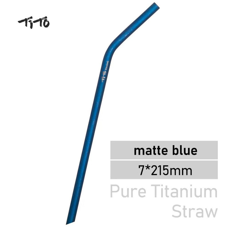 TiTo Titanium Straws With 1 Cleaner Brush Titanium Aolly Bend Straw Kitchen Outdoor Camping Drinking Gift Straws - PST PS Tradings