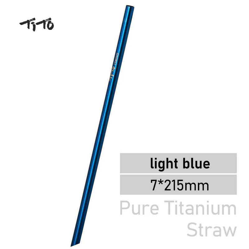 TiTo Titanium Straws With 1 Cleaner Brush Titanium Aolly Bend Straw Kitchen Outdoor Camping Drinking Gift Straws - PST PS Tradings