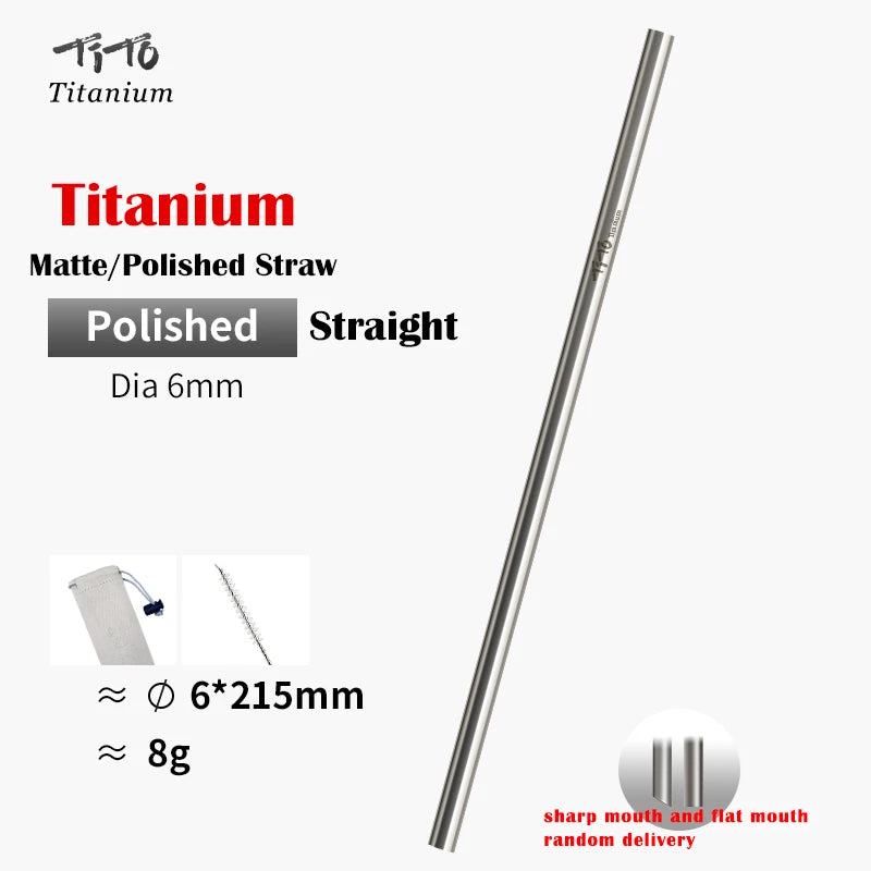 TiTo Titanium Straws With 1 Cleaner Brush Titanium Aolly Bend Straw Kitchen Outdoor Camping Drinking Gift Straws - PST PS Tradings