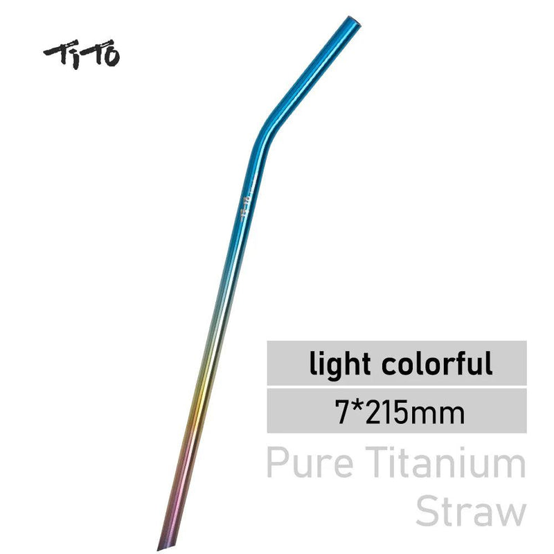 TiTo Titanium Straws With 1 Cleaner Brush Titanium Aolly Bend Straw Kitchen Outdoor Camping Drinking Gift Straws - PST PS Tradings