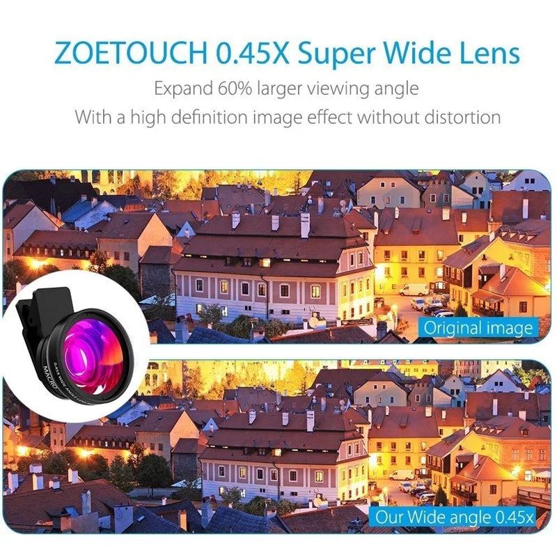 Tongdaytech Mobile Phone Lens 0.45x Super Wide Angle 12.5x Macro HD Camera Lens For iPhone 12 11 8 7 6 XS Huawei Xiaomi Samsung - PST PS Tradings  PST PS Tradings