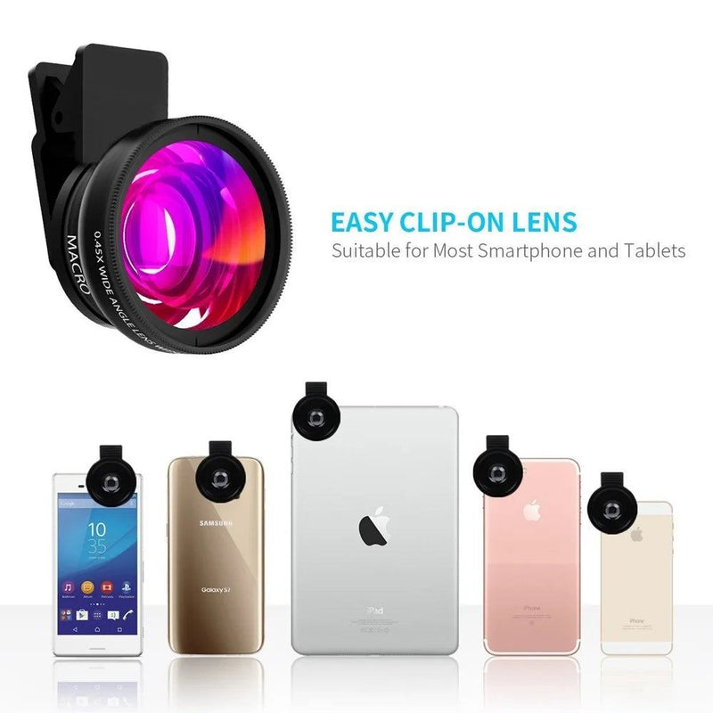 Tongdaytech Mobile Phone Lens 0.45x Super Wide Angle 12.5x Macro HD Camera Lens For iPhone 12 11 8 7 6 XS Huawei Xiaomi Samsung - PST PS Tradings  PST PS Tradings