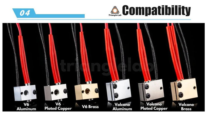 Trianglelab PT1000 Thermistor Cartridge for 3D printer Volcano/ v6 heater block UPTO 450C PEEK PEI PT100 printing