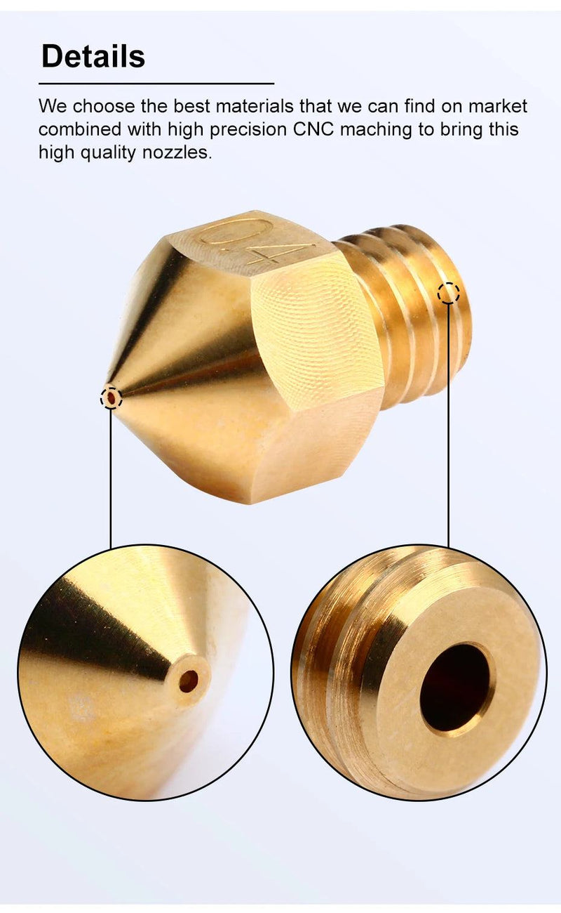 trianglelab Top quality Brass MK8 Nozzle for 3D printers hotend 1.75MM Filament  J-head cr10 heat block ender3 hotend m6 Thread