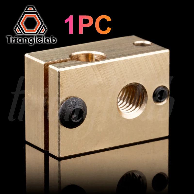 Trianglelab v6 Brass Heatblock For Hotend 3D Printer High Temperature Hardened Steel V6 Nozzles DDB  MATRIX EXTRUDER