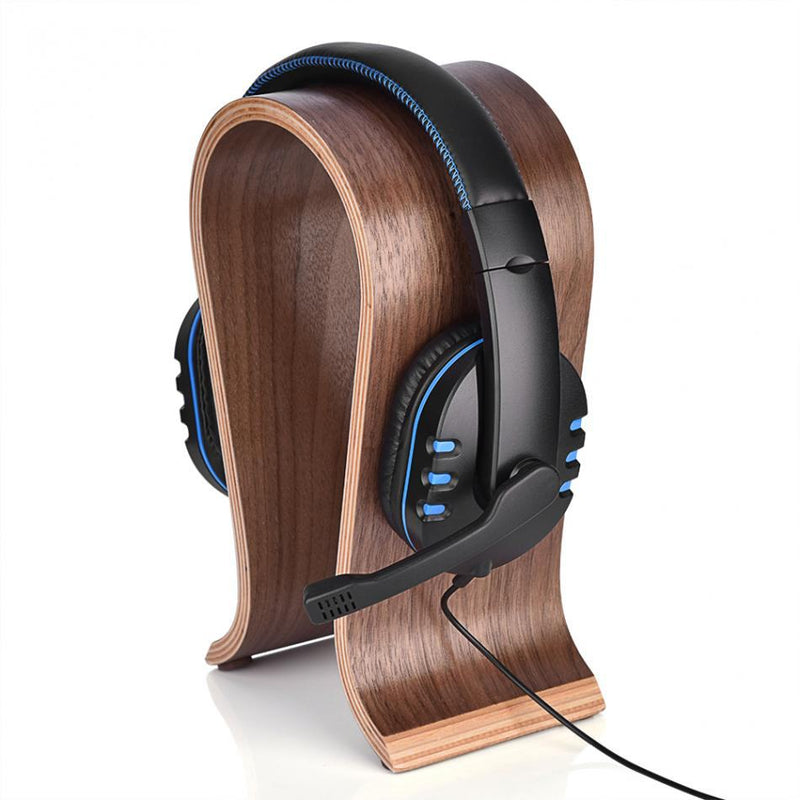 U-Shaped Wooden Headphones Stand