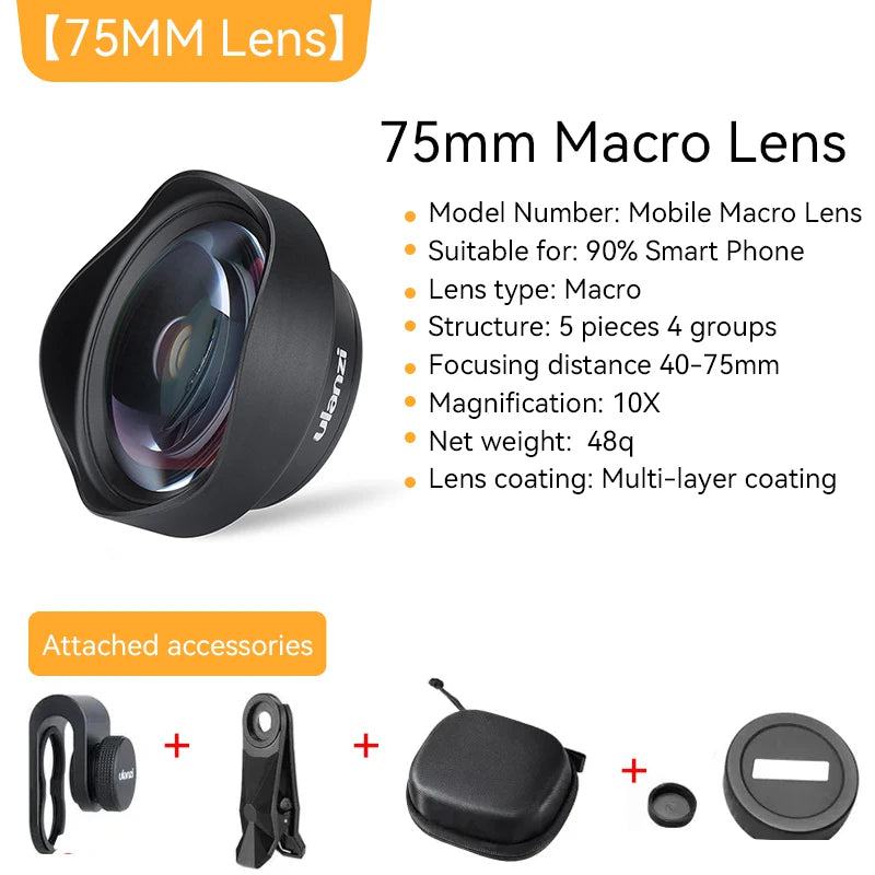 Ulanzi 17mm 10X Macro Lens Universal For iPhone 13 14 15 16 Mini Pro Max Samsung S20 S21 S22 S23 Ultra Huawei XiaoMi Phone Lens