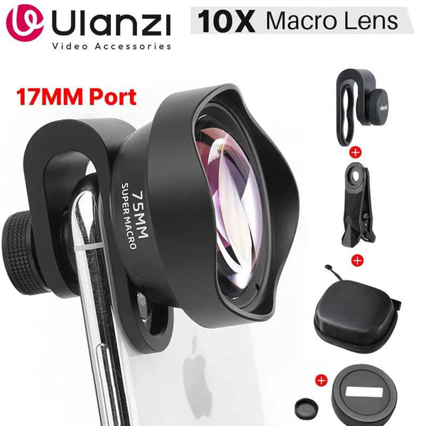 Ulanzi 17mm 10X Macro Lens Universal For iPhone 13 14 15 16 Mini Pro Max Samsung S20 S21 S22 S23 Ultra Huawei XiaoMi Phone Lens