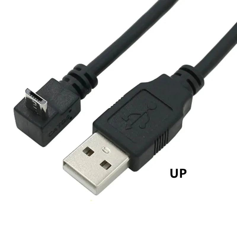 Up & Down & Left & Right Angled 90 Degree USB Micro USB Male to USB male Data Charge connector Cable 25cm 50cm for Tablet 5ft 1m - PST PS Tradings