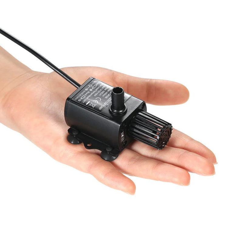 USB DC5V 4.8W Ultra-quiet Mini Brushless Water Pump Waterproof Submersible Fountain Aquarium Circulating 300L/H Lift 300cm - PST PS Tradings