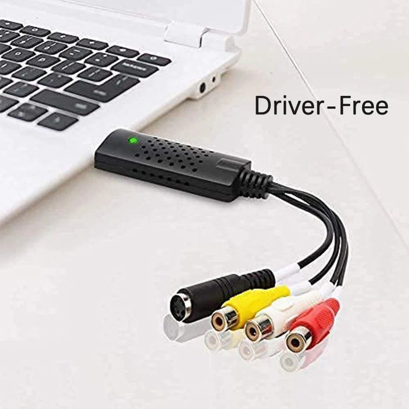 USB Video Capture Card Easy Cap VHS VCR Mini DV Hi8 DVD to Digital Converter RCA/S-video to USB 2.0 Audio Video Record Capture - PST PS Tradings