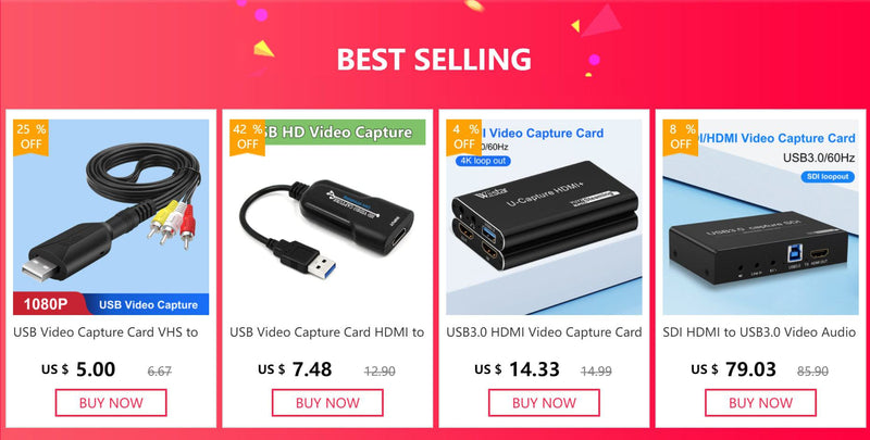 USB Video Capture Card Easy Cap VHS VCR Mini DV Hi8 DVD to Digital Converter RCA/S-video to USB 2.0 Audio Video Record Capture - PST PS Tradings