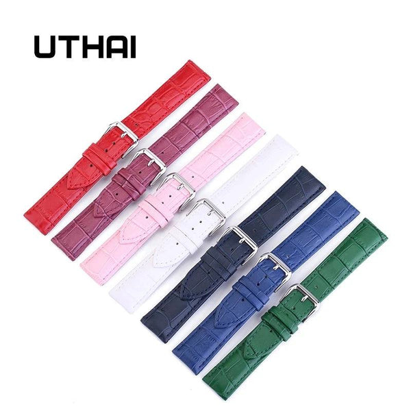 UTHAI Z11 New Watch Bracelet Belt Woman Watchbands Cowhide Strap Watch Band 10-24mm Multicolor Watch Bands - PST PS Tradings